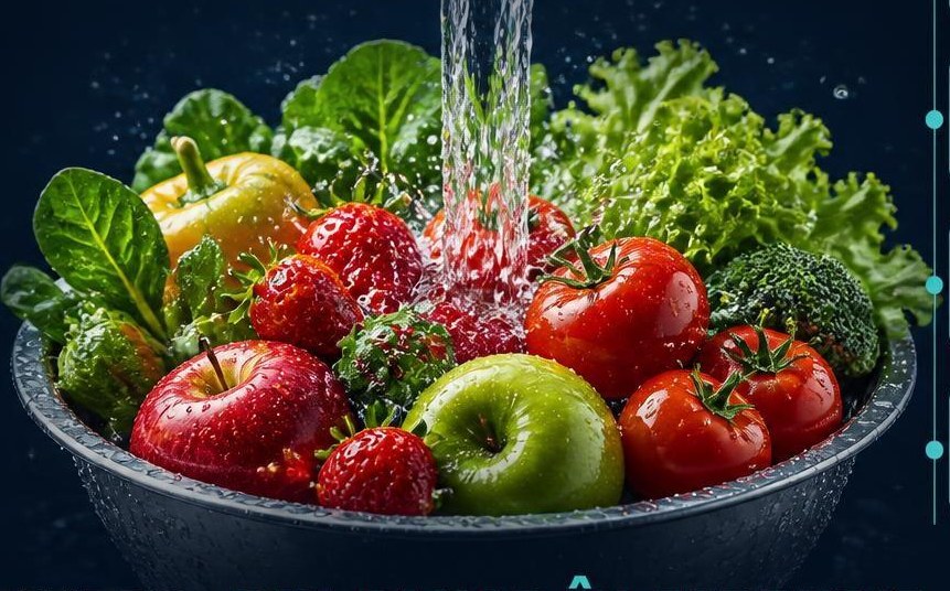 Fructe și legume spălate cu apă Home Spring